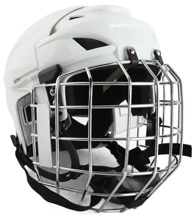Casco per Casco per Hockey su Ghiaccio Gabbia Maschera, Combo del Casco da Hockey con Gabbia, Casco per Giocatore di Hockey di Ghiaccio, Attrezzatura Protettiva per Hockey su