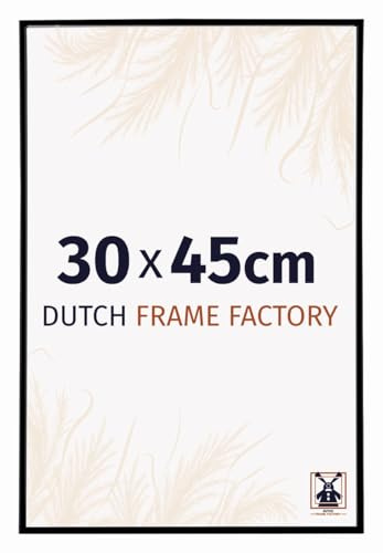 Dutch Frame Factory - Bilderrahmen 30x45 cm Schwarz Matt - Kunststoff | Antireflex-Acrylglas aus Kunststoff, Wandmontage, Geeignet für Fotos, Poster und Puzzles, Easy, Made in Holland