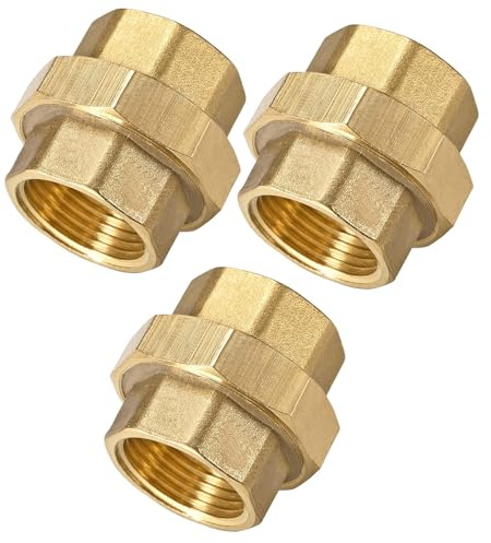 3 Stück Messing Verschraubung, 24mm/DN20 3/4 Zoll Innengewinde Konischdichtend Rohrverschraubung Gewindefitting