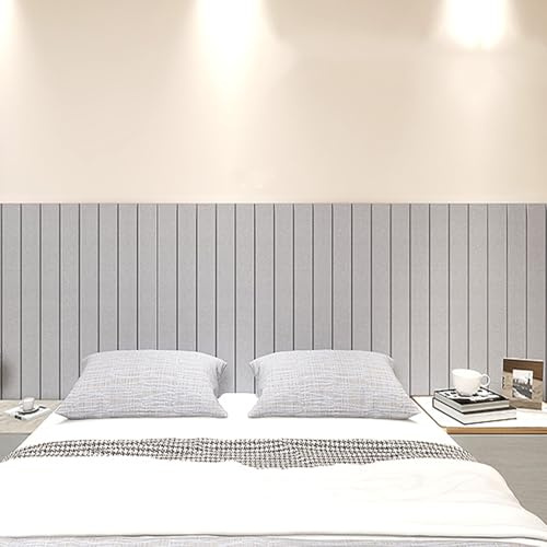 Wandschutz Bett, Filz Wandpaneele Gepolstert, Wandkissen Bett Kopfteil Polster, Wandpolster für Kinderzimmer Schlafzimmer Wohnzimmer - Wärmeisolierung und Aufprallschutz(Light Gray,80 x 120 cm)