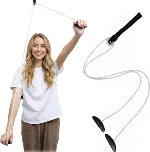 KSJEHW Carrucola per Riabilitazione Spalle – Shoulder Stretcher con Puleggia, Fitness da Casa, Attrezzi Palestra Casa,Allenamento Sospensione per Palestra in Casa,Alleviare la Spalla Congelata(Bianco)