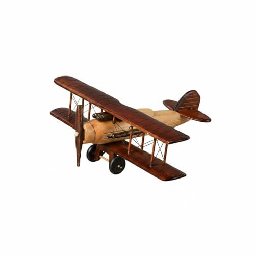 KiBcsLic Vintage Flugzeug - Holzflugzeugmodell Doppeldecker für Desktop, G | Retro Flugzeugmodell - Miniatur Doppeldecker Handwerk Modelle ideal für Wohnzimmer, Schreibtisch und Büro
