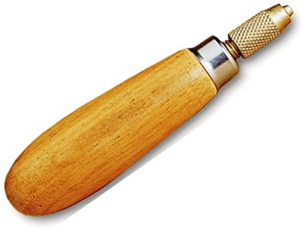 Grobet USA Wood Needle File Handle for holds 5-1/2” 14cm Needle Files