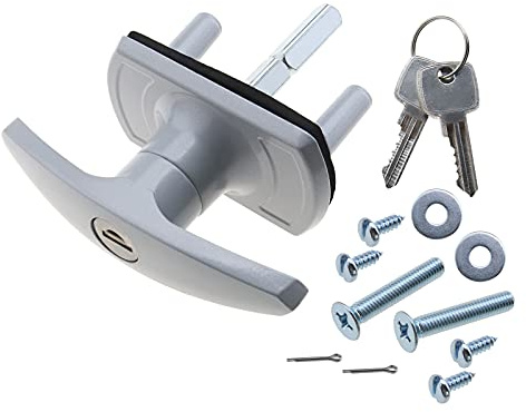 OTOTEC Silver Door Guard Locking Garage Door Lock 50mm Shaft 35mm Fixing Spigots
