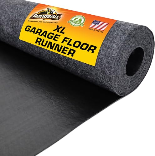 Armor All Garage Floor Runner Mat, (216 x 30), Protects Surfaces, Transforms Garage, Absorbent, Waterproof, Durable, Trimmable (USA Made) (Charcoal)