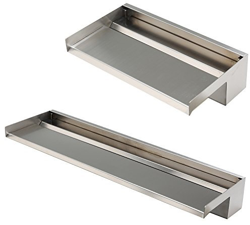 Köhko Cascade Fontaine 15 CM Alberta en Acier Inoxydable V2A (15-150 CM) Mat Chute d Eau Jeu d'eau WF60