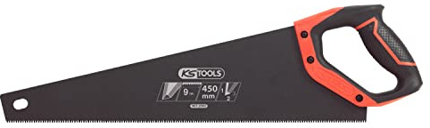 Scie Égoine Travaux de Precision 450mm, 3 Angles de Coupe 9Tpi, Poignée Bi-Mat.