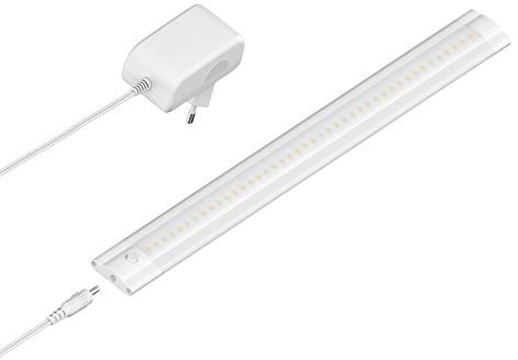 ledscom.de LED Unterbau-Leuchte SIRIS weiß matt mit Netzteil, flach, 30cm, 370lm, weiß