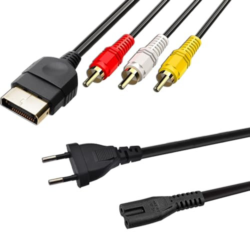 LEAGY 1,8 m AV-Kabel und 1,5 m AC-Netzkabel für Xbox