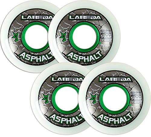 Labeda Asphalt Outdoor Inline Roller Hockey-Räder, 59 mm, weiß, 83A, 4 Stück