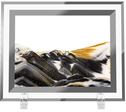 Coitak Bewegtes Sandkunstbild, dynamisches Sandbild, goldene Desktop-Sandkunst für Heimdekoration und Büro