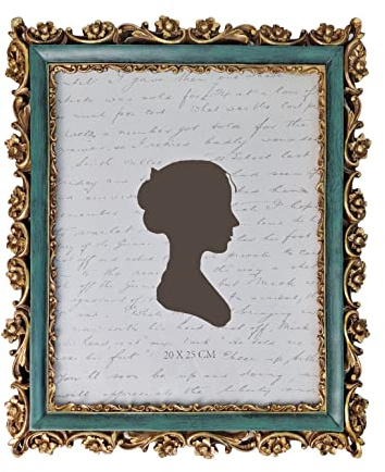 Sunlit Vintage Picture Frame 8x10 Inch, Luxury Antique Photo Frames with Glass Front, Photo Display, Tabletop Wall Hanging, Gift Ideas, Dark Green and Bronze Gold