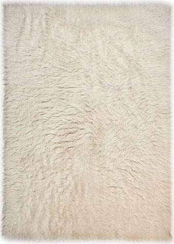 Theko Sona-Lux Flokati Hand-Woven Natural Virgin Wool Rug