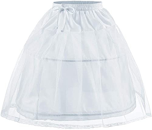 Aibaowedding Flower Girls Petticoat with 2 Hoops Full Slip Elastic Child's Crinoline Underskirt