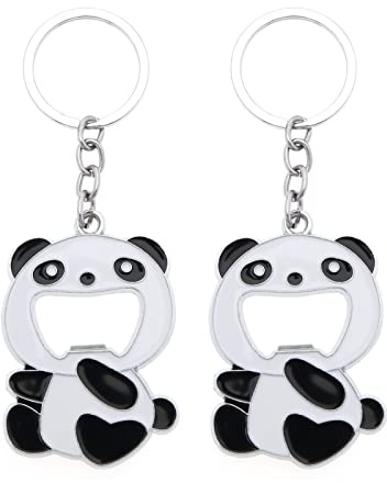 EMSea 2 Stücke Panda Schlüsselanhänger Flaschenöffner Schlüsselanhänger Multifunktionale Schlüsselanhänger Dekorative Werkzeuge für Schlüssel Bier