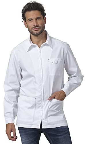 SIGGI Unisex Professionell Jacke, Weiss/opulenter Garten, S