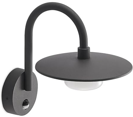 Lucande Outdoor Wall Light Zamalino dimmable with Motion Detector (Modern) in Black Made of Aluminium (1 Light Source, GX53) from Wall lamp for Exterior/Interior Walls House Terrace und Balcony