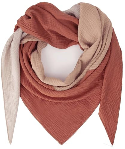 Gloop Damen Schal XXL Strick Dreieck Halstuch Baumwolle Dreieckstuch Musselin ohne Kratze an Haut Made in Italy