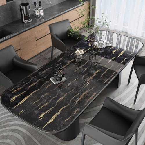 CRE8TIVE Marmor Tapete Schwarz Gold Selbstklebende Tapete Küche Arbeitsplatte Folie Klebefolie Marmoroptik Fototapete Schlafzimmer Küchenrückwand Vinyltapete Schrankpapier Möbelfolie 30cm x 200cm