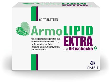 Armolipid Extra, 60 Tabletten: Nahrungsergänzung mit Artischocke, rot fermentiertem Reis, Folsäure, Chrom, Coenzym Q10 & Astaxanthin
