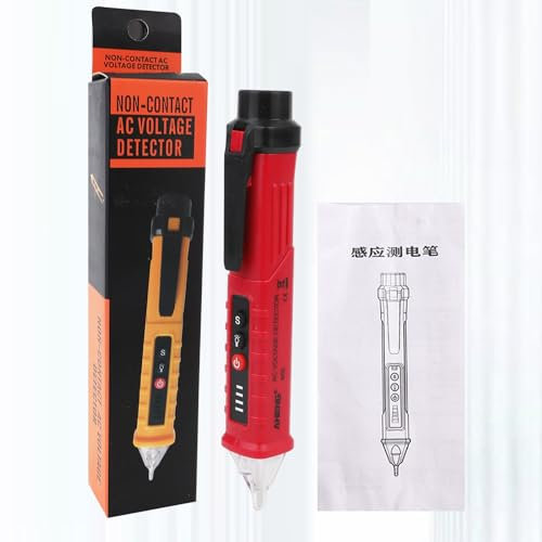 PCXWTLN Voltage Testers, 12-1000v Non-Contact AC Voltage Detector Pen Automatic Shut-Down Electric Tester Pen with NCV LED Flashligh Sensitivity Electric Compact Pen for Household Live/Null Wire Judgm