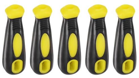 QUARKZMAN 5Pcs Mango de Lima de Goma de 4.25 Pulgadas Mangos Ergonómicos | con Agujero Redondo y Rectangular, para Limas de Metal de 12