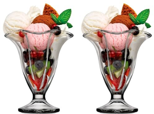 AC - Pack de 2 Copas de Helado - Modelo Canada - Capacidad de 17 cl - Ideal para postres Tanto en casa como en restaurantes - Ø 10 x 11,8 cm