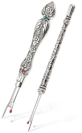 HERCHR 2 st metallsöm ripparset, sömslåsare trådborttagningsverktyg för gör-det-själv, metall handsömborttagare trådborttagare för handarbete läderarbete (silver)