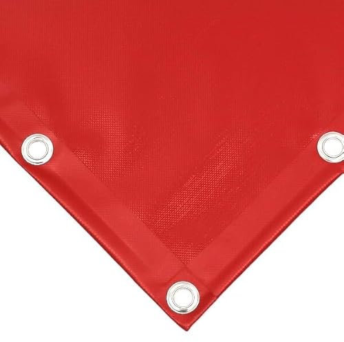 Telo Impermeabile Occhiellato da Esterno in PVC 650 gr/m² Tendone con Occhielli ogni 50 cm e Orlo di Rinforzo, Telo Plastica Impermeabile Antivento, Antipioggia, Antimuffa (ROSSO 4 x 5 m)