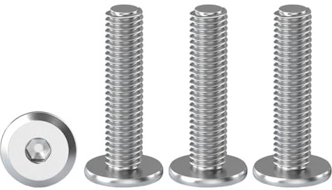 Drenky 20 viti a testa piatta con sei pannelli cava M4 x 25 mm bulloni a testa piatta esagonale in acciaio inox A2 V2A Viti a testa cilindrica esagonale a flangia bulloni a brugola