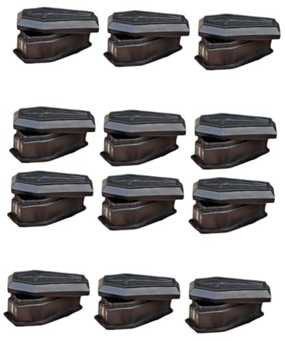 PRETYZOOM Sarg Halloween Deko 12 Stk Sarg-modell Deckel Kessel Friandisieren Pralinen Zum Verschenken Gruseliger Mini-schatulle Dekoration Ruhe in Frieden - Gäste Schmücken Plastik Black