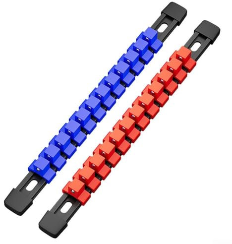 Feegow Bandeja de almacenamiento para llaves de vaso, ordenada y organizada, organizador de llaves de pared, 3 unidades 14, 38, 12 (1-2 azules)