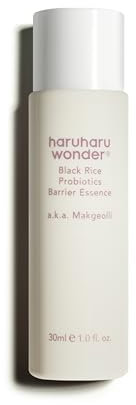 haruharu Wonder Black Rice Probiotics Barrier Essence 30ml., Essence Toner to Strengthen Skin Barrier with Ceramides, Fermented Ingredients, Soothing, Moisturizing, Plumping, Travel Size