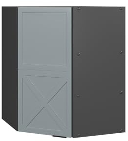 Vicco Eckhängeschrank Fame-Line, Hellblau-grau, 57 cm | MDF-Front · 2 Einlegeböden · Soft-Close · Metallgriffe · Platzsparende Ecklösung ✓