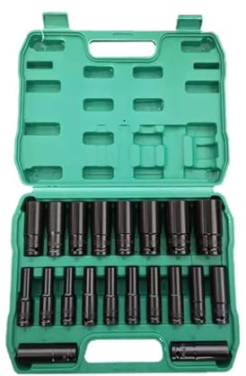 ZUYNPOQ Ronyme - Juego de 20 Llaves de Vaso hexagonales de Alta Resistencia de 1/2 para reparación de automóviles, de 8 mm a 32 mm, portátiles, con Llave de Vaso Manual