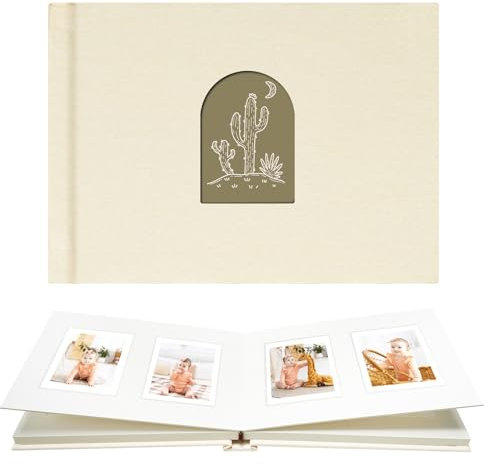 Vienrose 52 Pockets Mini Photo Album Instax with Writing Space, Arch Front Window, 2 x 3 Inch Photo Fujifilm Mini 12 11 99 40 Film, for Polaroid Snap/PIC-300/SocialMatic Instant & Zip Printers Beige