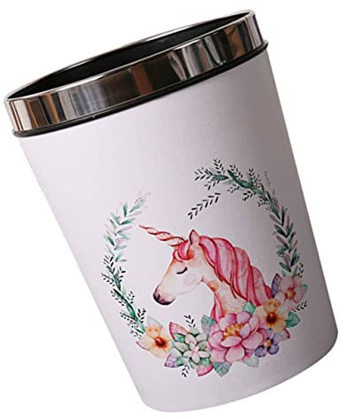 Cabilock Poubelle Licorne 12 l En Plastique Réutilisable, Poubelle à Papier Garçon Et Filles Décorative, Pour Chambre D'garçon Et Filles Et Bureau, Design Marbré Anneau Décoratif