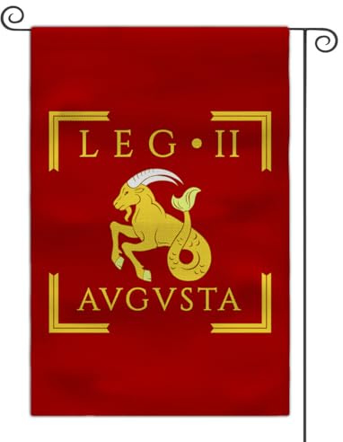 Bandiera da giardino della Legione romana 30,5 x 45,7 cm, con stemma militare SPQR su entrambi i lati, decorazione per esterni (LEGIO II AUGUSTA)