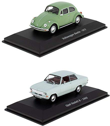 OPO 10 Set di 2 Auto in Miniatura 1/43 compatibili con Opel Kadett B + Volkswagen Beetle - LCC5