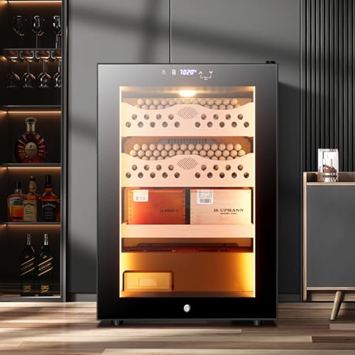 Elektrischer Zigarren-Humidor, 50 L Elektronischer Kühlhumidor, 300 Zählimpulse Elektrische Humidore Für Zigarren, Zigarren-Aufbewahrungsschrank,Cigarcabinet