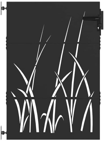 vidaXL Porte de Jardin Noir 85 x 150 cm Acier peint par poudre, Jardin et Terrasse, Moderne Sécurité Extérieure, Portail Métallique Robuste, Entrée Élégante et Pratique