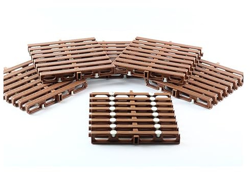 Caillebotis Douche Assemblage à Panneaux Multiples Emboîtement Carreaux Drainage Carrelage Sol Caillebotis Terrasse au Bord de la Piscine(36pieces)