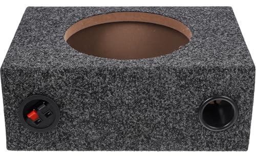 WRITWAA Caisson de Basses Scellé 8 Pouces Recouvert de Moquette pour Voiture Caisson pour Subwoofer Audio Automobile Boîtier Haut-Parleur DIY Compact et Léger Installation Facile pour