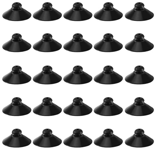 Editbar 25 Stück Aquarium Saugnapf 28mm Schwarz,Universal Saugnapf,Schwarz Gummi 28mm Saugnapfe für Saugnapf-Heizungs-Beleuchtungsrohr-Pumpe