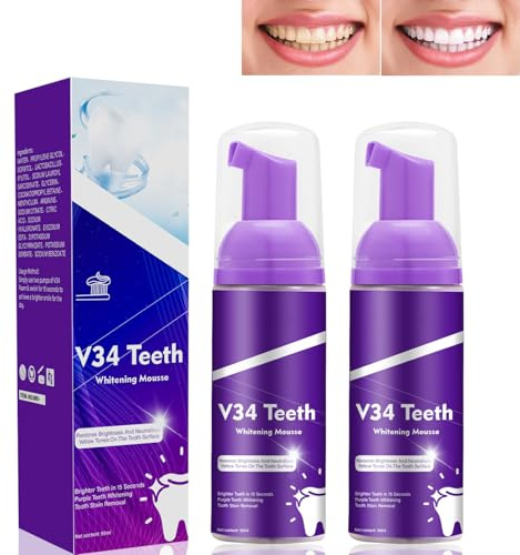 BZURTER 2PCS Dentifricio Viola, Sbiancante Denti Dentifricio Viola | Pasta Dentifricia Correttore Di Colore, Correttore Colore Denti, Corrector Denti Sensibili