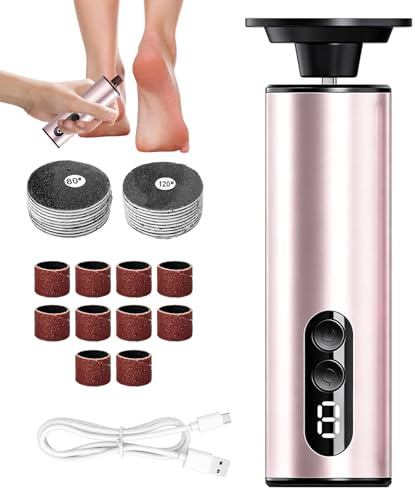 Râpeuse Pieds Électrique Professionnelle, Ponceuse Pied Sans Fil | Rechargeable Type-C, Élimine Callosités et Peau Morte Rapidement, Râpe Pied Électrique Étanche pour Pédicure à Domicile