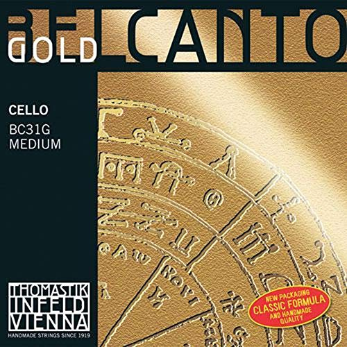 Thomastik Einzelsaite für Cello 4/4 Belcanto Gold - G-Saite Spiralkern, Umspinnung Multi-composite alloy, mittel