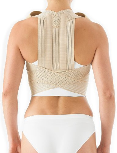 Neo-G Clavicle Brace - Back Support for Early Kyphosis, Rounded Shoulders, Pain Relief, Muscular Aches, Rehab - Fully Adjustable - Class 1 Medical Device - S - Tan