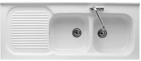 LAVELLO DI APPOGGIO CERAMICA CON 2 VASCHETTE LINPHA 120 cm Vasche Destra DX