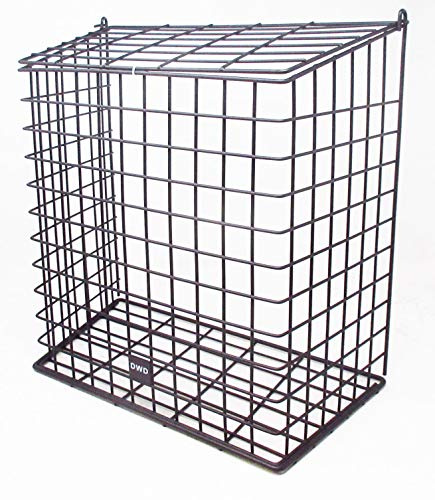 DWD Large Letter Box Door Cage Guard with Flip-Up Lid for Post Protection from Pets, Suitable for Wood PVC Doors, Black Finish, Dimensions 35 x 40 x 17 cm